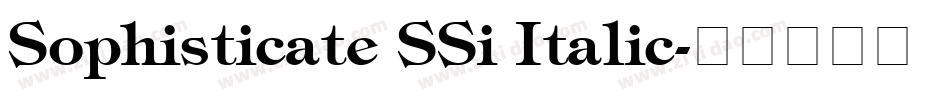 Sophisticate SSi Italic字体转换